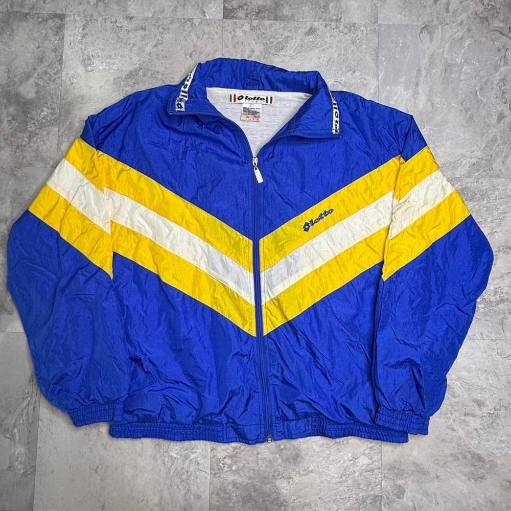 Vintage lotto windbreaker jacket blue striped